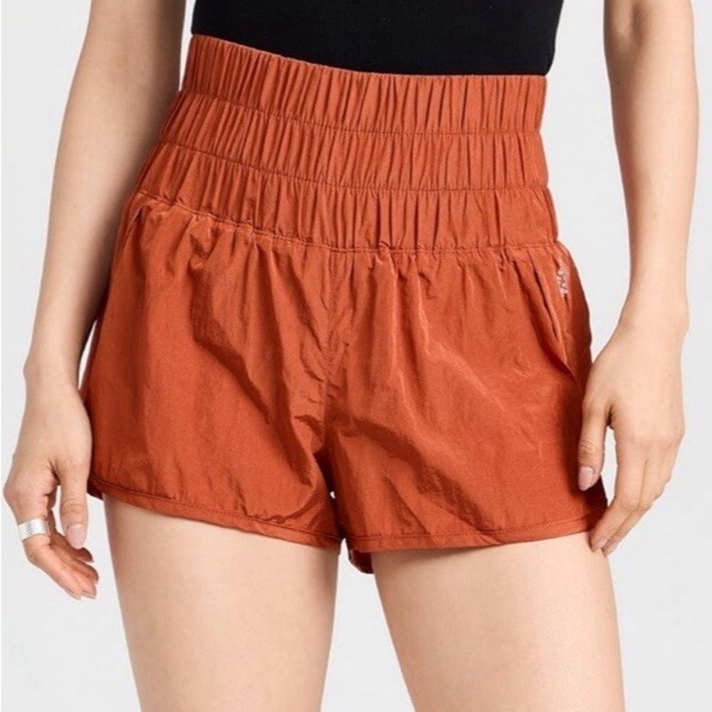 Free People Womens Orange The Way Home Activewear Shorts M